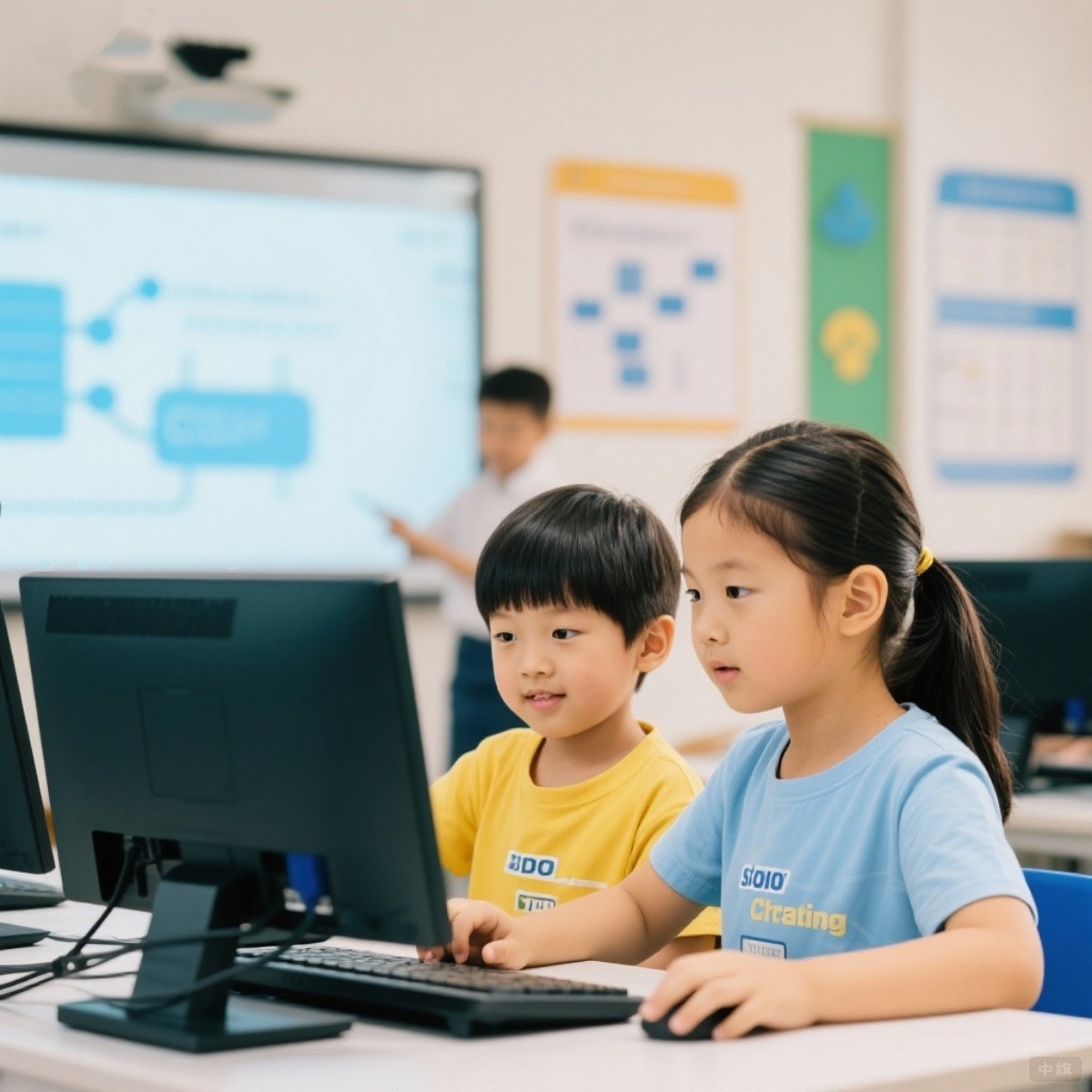 正在學(xué)習(xí)的兩個孩子