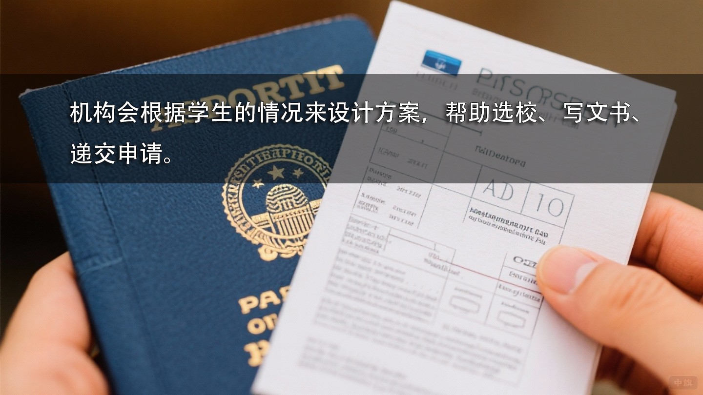 機(jī)構(gòu)會根據(jù)學(xué)生的情況來設(shè)計方案，幫助選校、寫文書、遞交申請。
