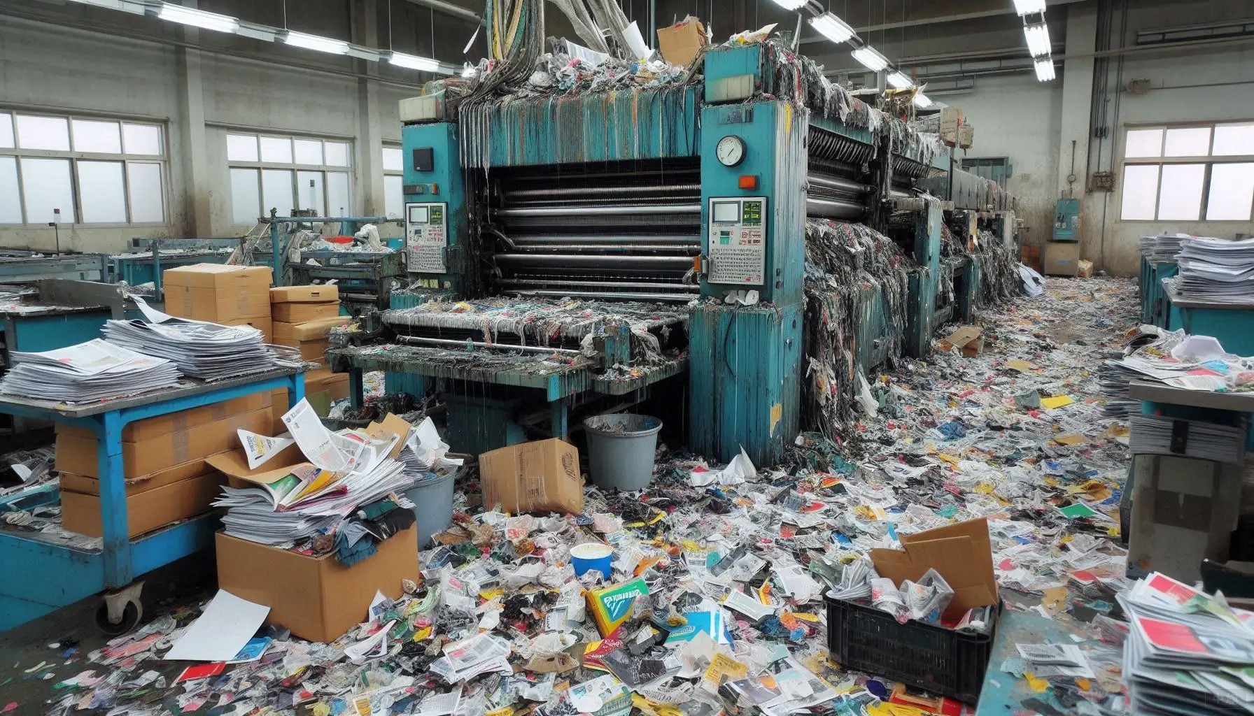 部分不滿足的印刷車間臟亂差